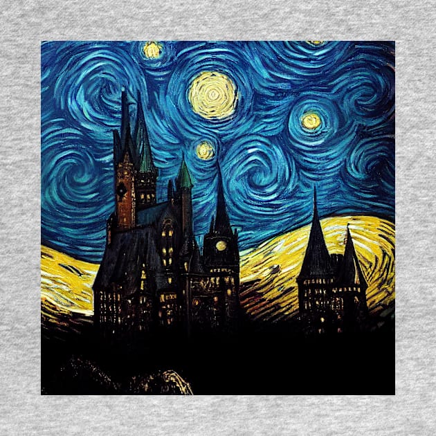 Starry Night Wizarding School Van Gogh by Grassroots Green